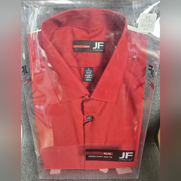 NWT J. Ferrar Men's Dress Shirt Slim Fit Size 17 - 17 1/2 (32-33) - Picture 2 of 5